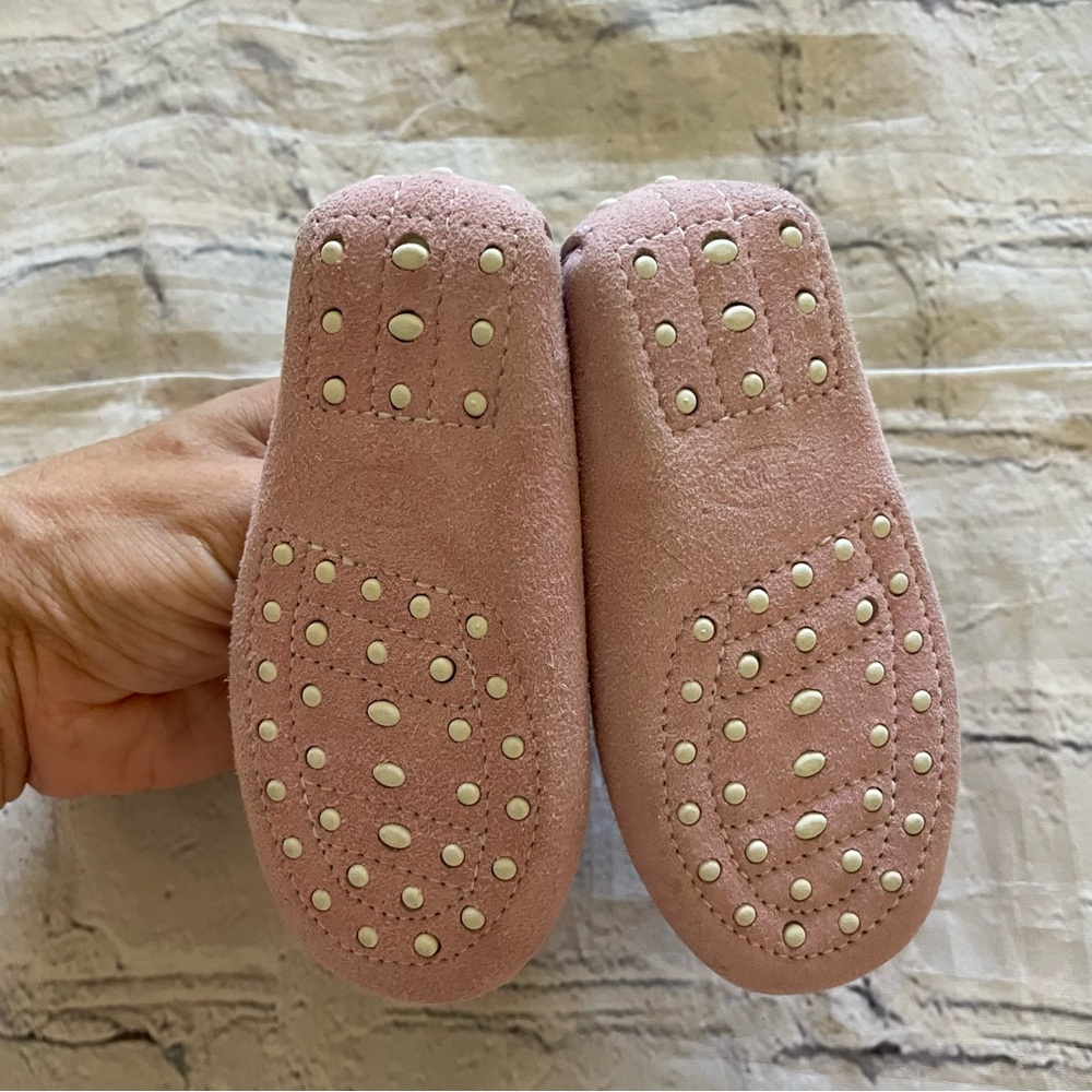Baby Tod's Junior Pink Suede Loafers - Picture 3 of 6